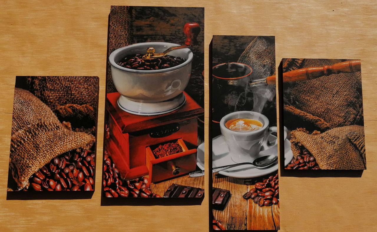 Coffee Time 4 részes fali kép 100 x 70 Coffee Time 4 részes fali kép 100 x 70