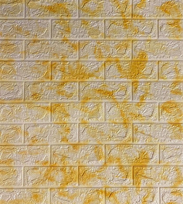 Antikolt sárga-fehér téglás 3D fali panel (70x77cm) 6mm vastag